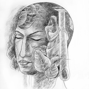 PENCIL DRAWING ON PAPER ARTPRINT