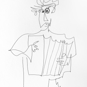 PEN DRAWING ON PAPER ARTPRINT