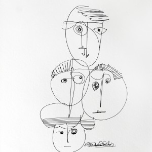 PEN DRAWING ON PAPER ARTPRINT