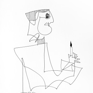 PEN DRAWING ON PAPER ARTPRINT