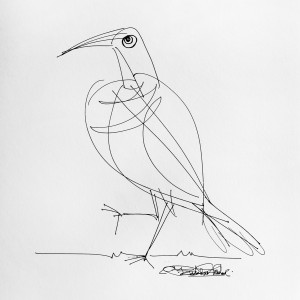 PEN DRAWING ON PAPER ARTPRINT