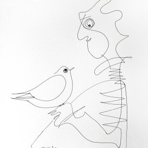 PEN DRAWING ON PAPER ARTPRINT