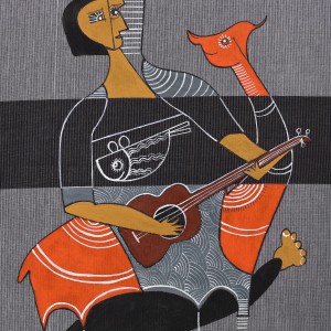 ORIGINAL ARTWORK ACRYLIC ON FABRIC