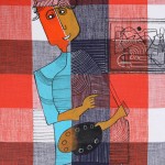 ORIGINAL ARTWORK ACRYLIC ON FABRIC