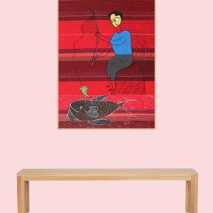ORIGINAL ARTWORK ACRYLIC ON FABRIC