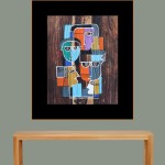 ORIGINAL ARTWORK ACRYLIC ON BANANA TRUNK
