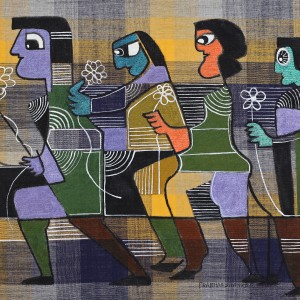 ORIGINAL ARTWORK ACRYLIC ON FABRIC
