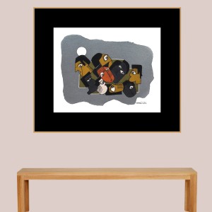 ORIGINAL ARTWORK ACRYLIC ON FABRIC
