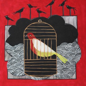 ORIGINAL ARTWORK ACRYLIC ON FABRIC