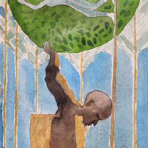 WATER COLOR ON PAPER ART PRINT