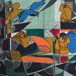 ORIGINAL ARTWORK ACRYLIC ON FABRIC