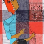 ORIGINAL ARTWORK ACRYLIC ON FABRIC