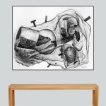 PEN DRAWING ON PAPER ARTPRINT