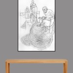PENCIL DRAWING ON PAPER ARTPRINT